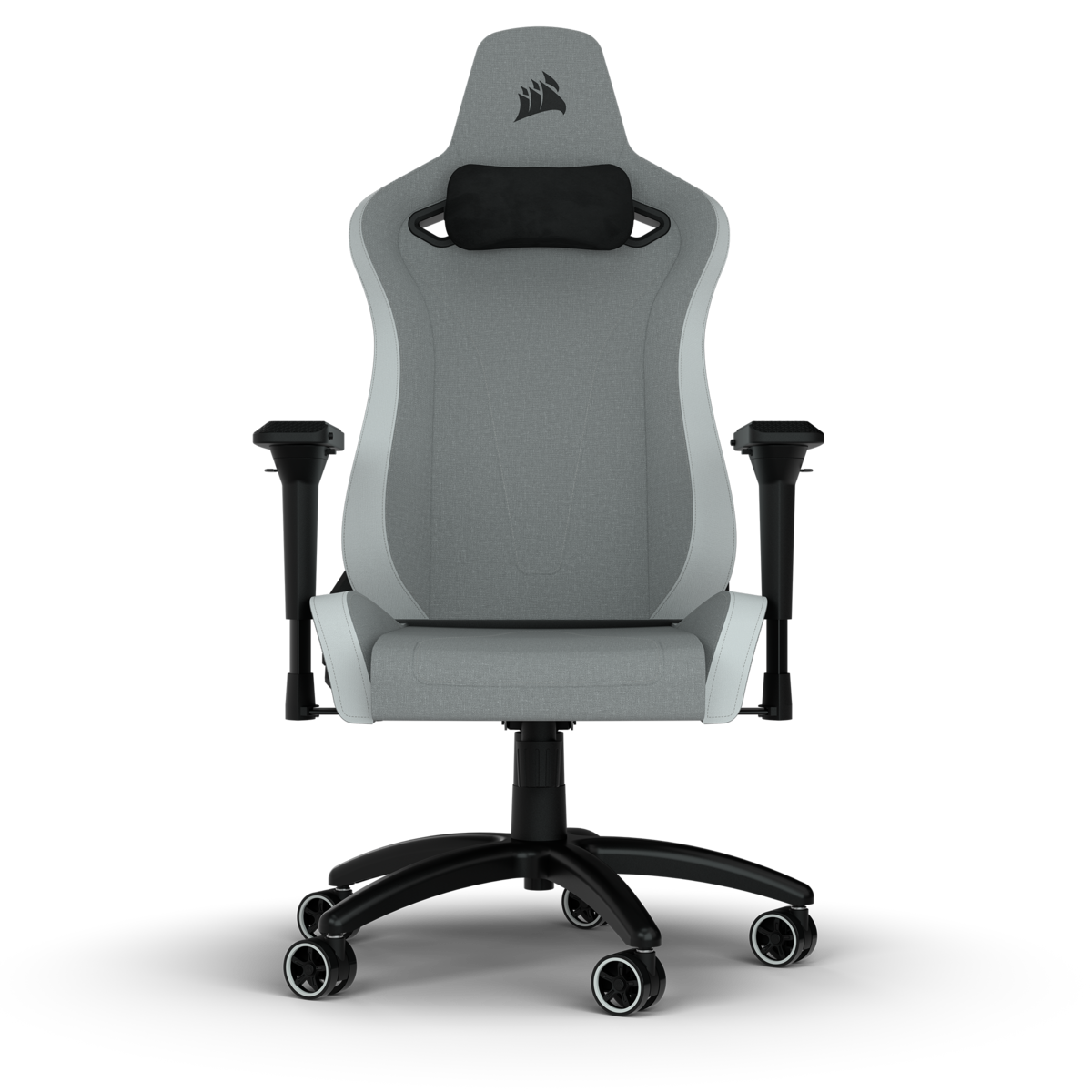 CORSAIR TC200 Fabric Gaming Chair - Standard Fit - Light Grey / White