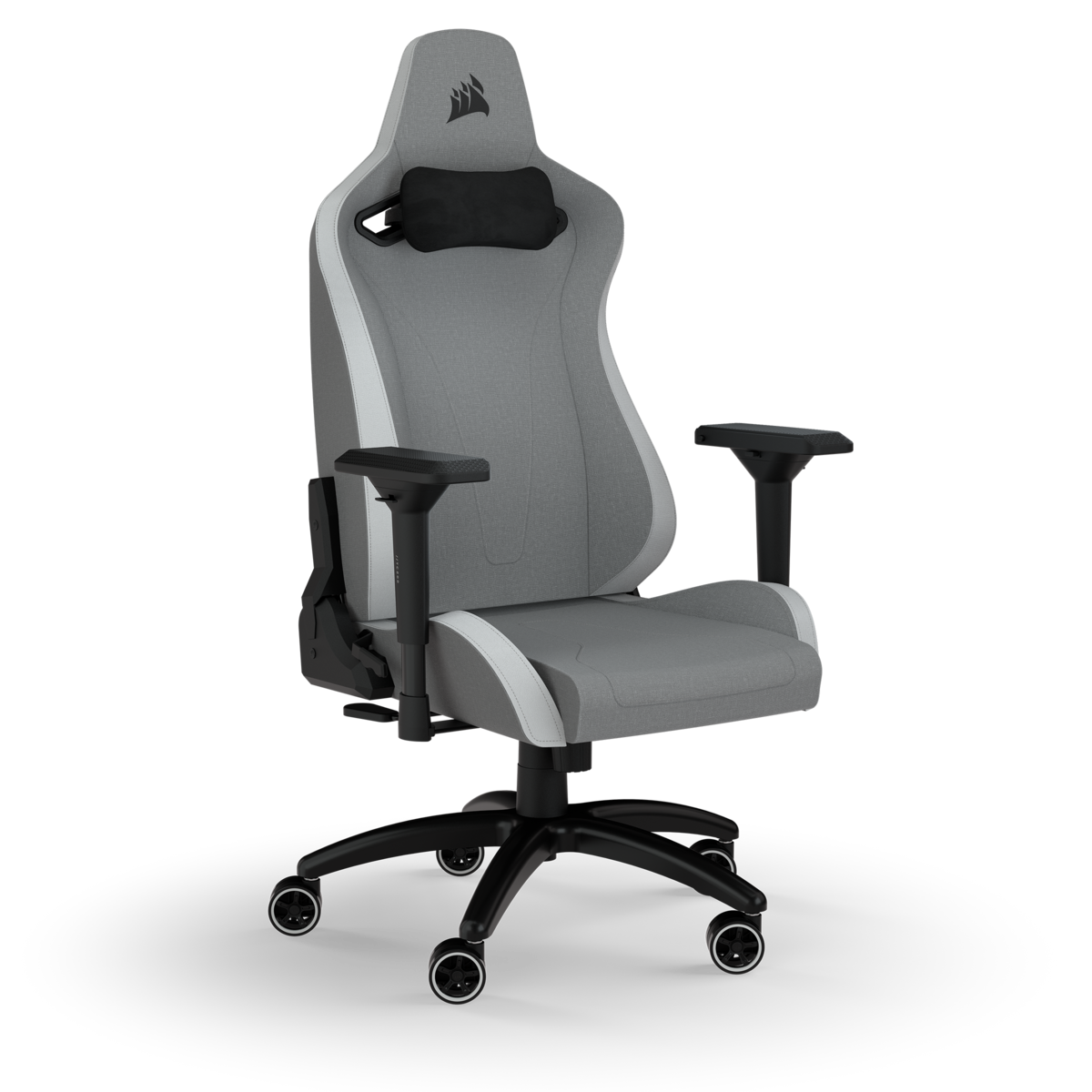 CORSAIR TC200 Fabric Gaming Chair - Standard Fit - Light Grey / White