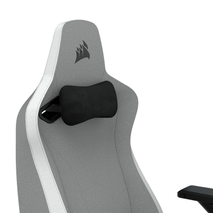 CORSAIR TC200 Fabric Gaming Chair - Standard Fit - Light Grey / White