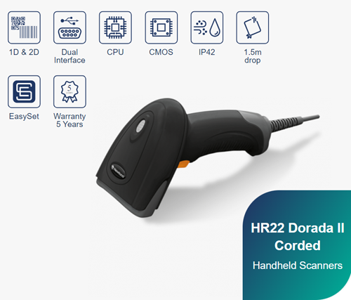 Newland HR22 Dorada II 2D CORDED USB Handheld Barcode Scanner