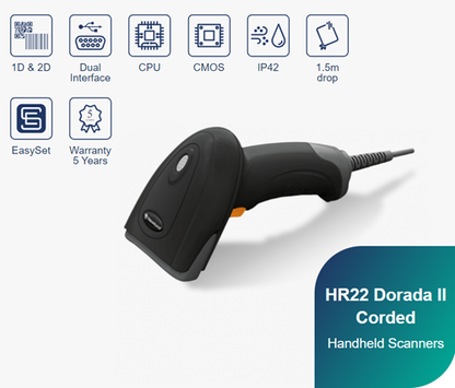 Newland HR22 Dorada II 2D CORDED USB Handheld Barcode Scanner